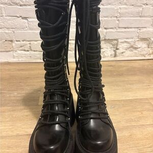 Current Mood Black Lace-Up Platform Boots